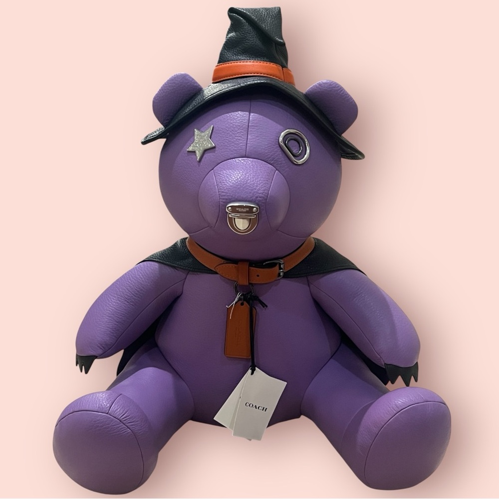 Coach Leather Halloween Large Witch Bear (Purple / Black)